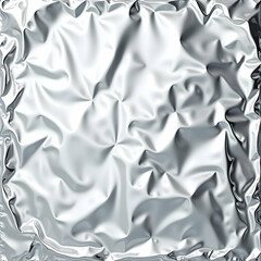 Poster - Crinkled Silver: A captivating abstract texture of metallic folds, showcasing the interplay of light and shadow on a fluid, shimmering surface.  A modern, minimalist aesthetic.