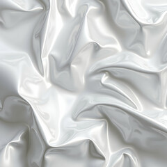 Poster - fluid silver drape: a captivating image of sleek, shimmering fabric, its folds and curves creating a