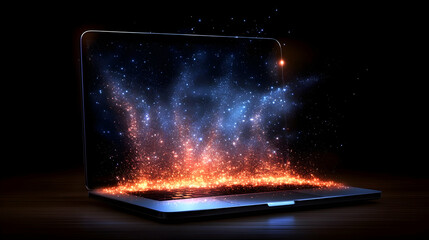 Nighttime coding session illuminated laptop screen displaying swift programming language syntax for software development