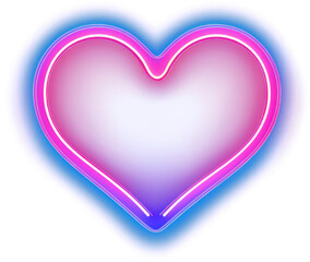 Wall Mural - png neon glowing light heart.