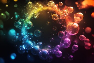 Poster - A circular design made of different colors and shapes, resembling bubbles