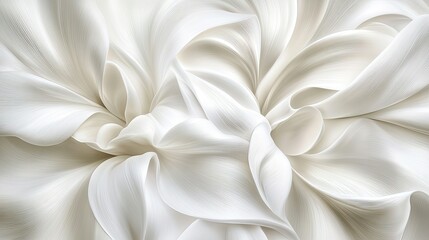 Poster - A soft and delicate white satin fabric texture with subtle silver highlights, creating a flowing and natural abstract design