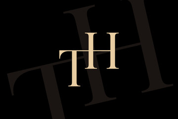 Wall Mural - th or ht letter logo icon design. classic style luxury initials monogram.