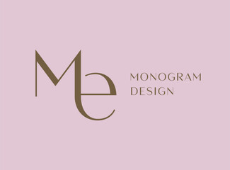 Wall Mural - me letter logo icon design. classic style luxury initials monogram.