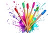 © Maryanto - Colorful paint-dipped sticks splash background, design element