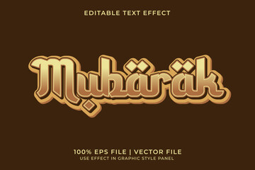Poster - Eid Mubarak Editable Vector Text Effect. Ramadan Template. Arabic editable font template