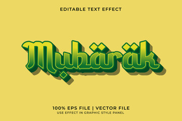 Poster - Eid Mubarak Editable Vector Text Effect. Ramadan Template. Arabic editable font template
