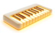 © Maryanto - Glowing mini keyboard, studio shot, white background, music app icon