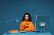 © Jacob Lund - Receptionist working at desk with computer and keyboard