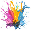 © nancy - A splash of paint with a rainbow of colors. Transparent Png. Generative Ai.