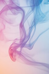 Poster - Soft smoke swirls in pastel shades of pink, blue, and purple create a tranquil atmosphere, flowing across a gradient backdrop, leaving ample space for text or graphics