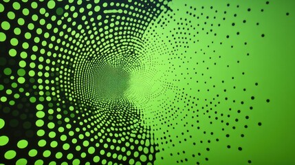 Leinwandbilder - Abstract tunnel of green and black dots creating a perspective effect image