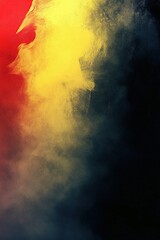 Poster - This artwork showcases black smoke textures with hints of yellow and red, creating mystery and depth, while offering ample clean space for text overlay