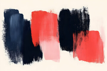 Poster - Abstract red, blue paint strokes, art print, texture