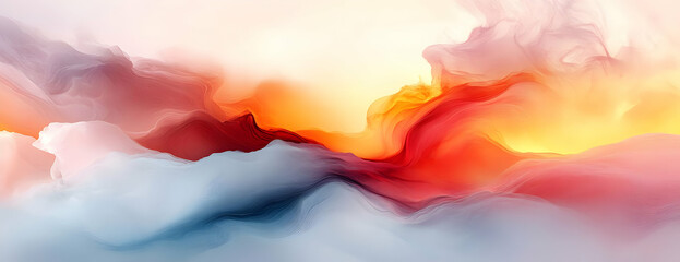 Sticker - Abstract sunset cloudscape, digital art