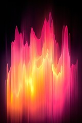 Poster - This artistic design features neon-style flames illuminated in warm shades of red, orange, and yellow against a dark gradient background. The blank space allows for customized text