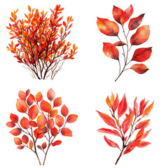 Poster - Vibrant autumn leaves collection natural setting decorative artwork colorful environment artistic viewpoint