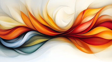 Poster - Abstract swirling flames, light background, art print