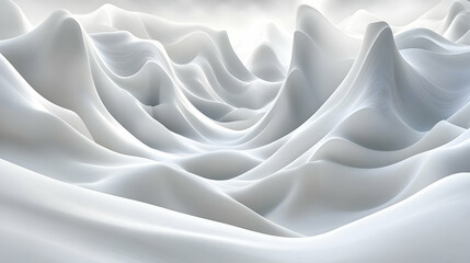 Poster - White abstract landscape, digital art, background