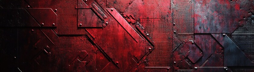 Poster - Industrial backdrop features a smoked metal surface with abstract grunge textures and subtle scratches, providing ample space for creative text or artistic designs