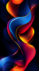 Poster - Abstract swirling colors, dark background, phone wallpaper