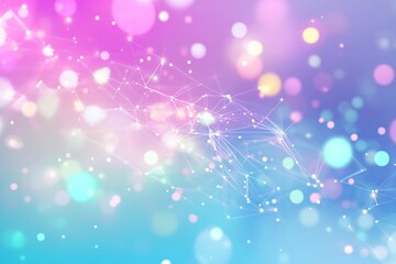 Poster - This minimalist abstract background showcases soft pastel colors with glowing shapes creating a dreamy and futuristic effect. Ample space allows for text overlay, offering an artistic touch