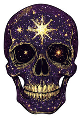 Wall Mural - PNG A gothic vector illustration of an isolated gothic skull celestial mystical art.