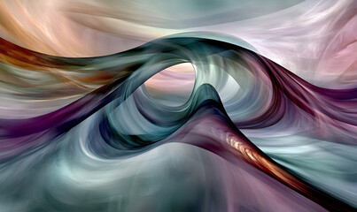 Poster - Abstract swirling waves, digital art, background design