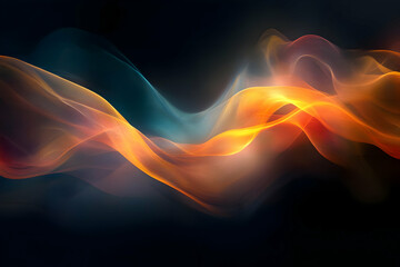 Poster - Abstract wave energy flow, dark background, design