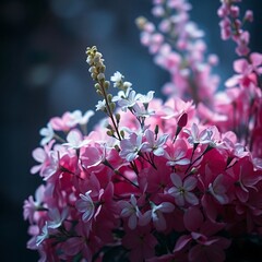 Wall Mural - Pink and white flowers in soft focus.