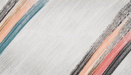 Poster - soft pastel brushstrokes on textured white canvas with elegant strokes of peach, beige, black, and teal for minimalistic artistic design

