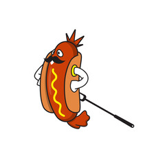 Hot dog with sausage cartoon mascot illustration character vector clip art template