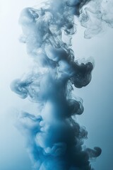 Poster - Fluid smoke-like textures blend beautifully in shades of silver, blue, and gray. The soft gradients provide ample clean space ideal for overlaying text, making it visually striking