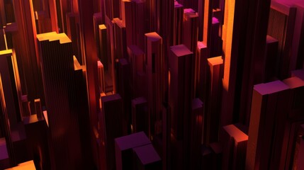 Poster - Futuristic 3D generated holographic cityscape showcasing a modern urban environment with advanced technology, perfect for discussions about smart cities, digital innovation, the future of urban living