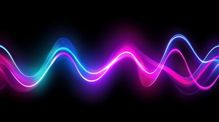 Poster - futuristic neon glowing lines background with high-speed light trails effect. dynamic and vibrant mo