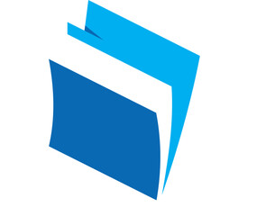 paper document vector logo. 3d blue icon