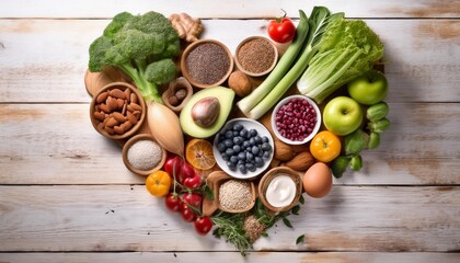 Wall Mural - vegetables on wooden table