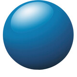 Blue shiny sphere graphic design digital art transparent background isolated view modern aesthetics