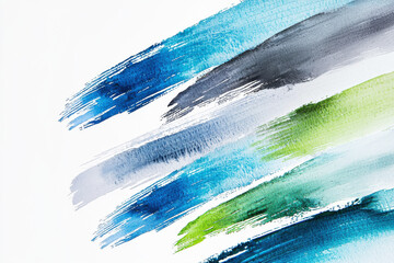 Poster - colorful overlapping watercolor brush strokes create a dynamic abstract design featuring shades of b