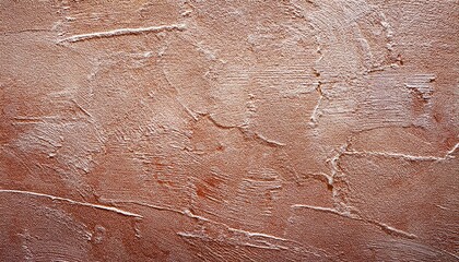 Wall Mural - earthy textured plaster wall with swirling pattern, warm terracotta background ideal for rustic decor, design backdrops, or artistic layers

