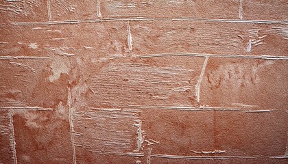 Poster - earthy textured plaster wall with swirling pattern, warm terracotta background ideal for rustic decor, design backdrops, or artistic layers


