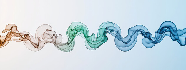 Fototapete - Colorful smoke swirls create dynamic and abstract visual effect