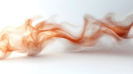 Poster - Soft and warm smoke trails forming graceful curves and lines on a pristine white background creating a delicate and ethereal visual effect  The wispy filamentous strands of smoke sway and dance