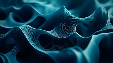 Poster - Abstract blue digital wave texture background