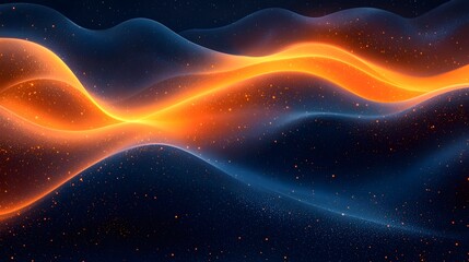 Aufkleber - Mesmerizing abstract gradient waves and swirling energy flows against a dramatic starry night sky background  This digital evokes a sense of cosmic mystery and futuristic energy