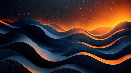 Poster - Stunning abstract background with dynamic blue and orange gradient waves creating a mesmerizing and visually striking design for use in creative posters banners wallpapers