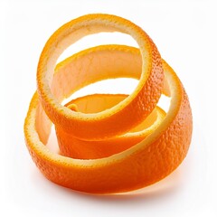 Wall Mural - orange peel isolated on white