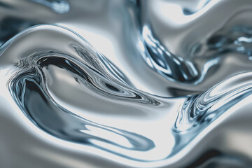 Fototapete - Abstract liquid metal fluidity fluid lines distorted lines abstract futuristic shapes in the air.