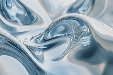 Fototapete - Abstract liquid metal fluidity fluid lines distorted lines abstract futuristic shapes in the air.