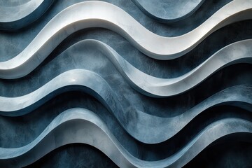 Poster - Symmetrical waves create an abstract pattern in textured design